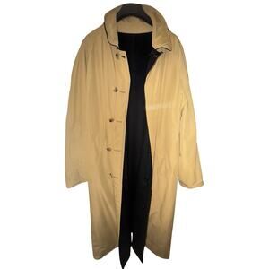 Normandy Monroe Men’s reversible coat black beige wool cashmere blend size XL